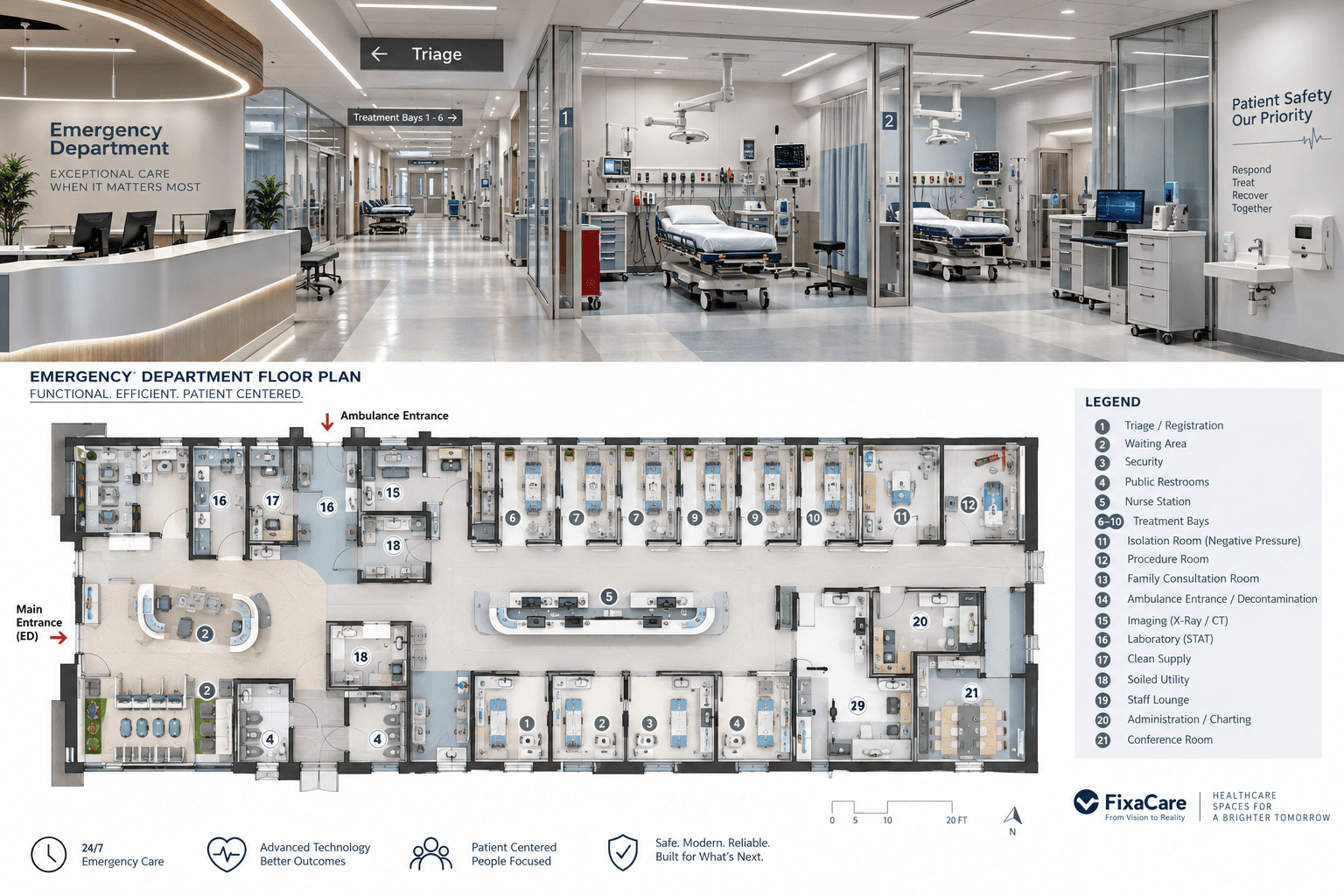 Emergency Department — Conceptual Floor Plan